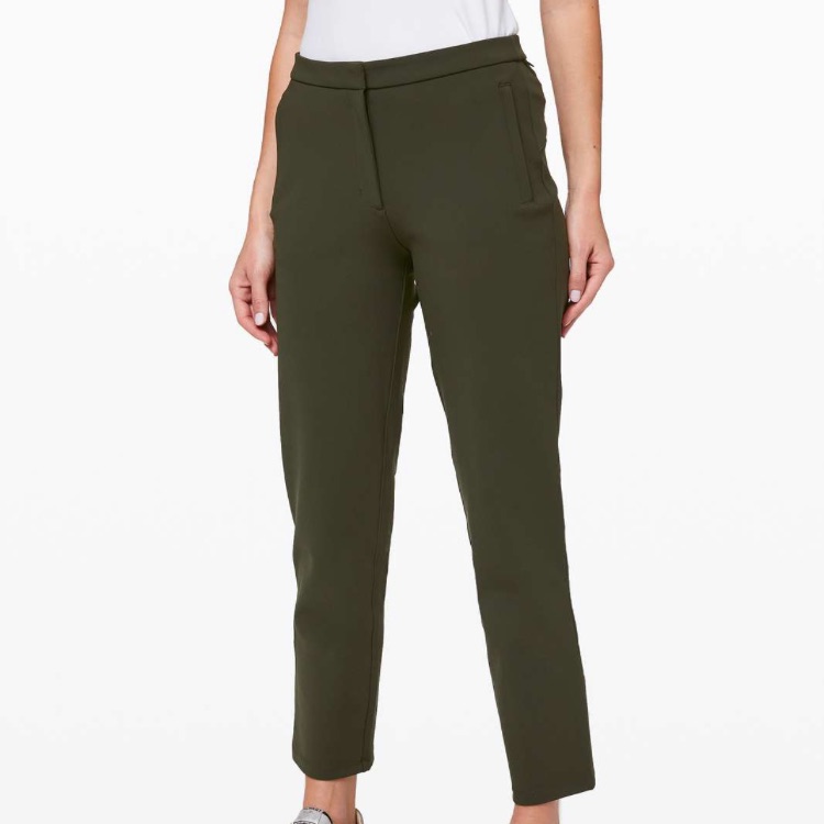 New Lululemon On The Move Commuter Trouser Pant-Olive Green, Size 10